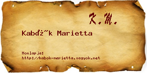 Kabók Marietta névjegykártya